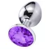 Sunfo - plug anale in metallo con gemma viola - argento