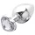 Sunfo - plug anale in metallo con pietra a forma di cuore (argento-bianco)