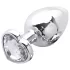Sunfo - plug anale in metallo con pietra a forma di cuore (argento-bianco)