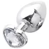 Sunfo - plug anale in metallo con pietra a forma di cuore (argento-bianco)