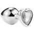 Sunfo - plug anale in metallo con pietra a forma di cuore (argento-bianco)