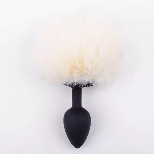 Sunfo - plug anale con coda di coniglio - nero bianco