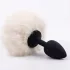 Sunfo - plug anale con coda di coniglio - nero bianco