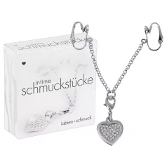   Intim ékszer - gioiello intimo a forma di cuore con strass - argento