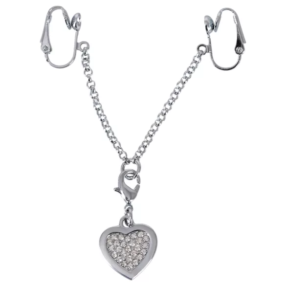 Intim ékszer - gioiello intimo a forma di cuore con strass - argento