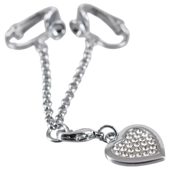 Intim ékszer - gioiello intimo a forma di cuore con strass - argento