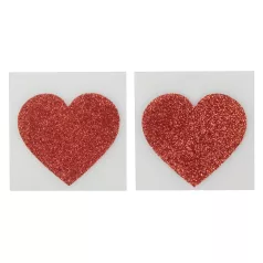 Adesivi brillanti per capezzoli - cuore