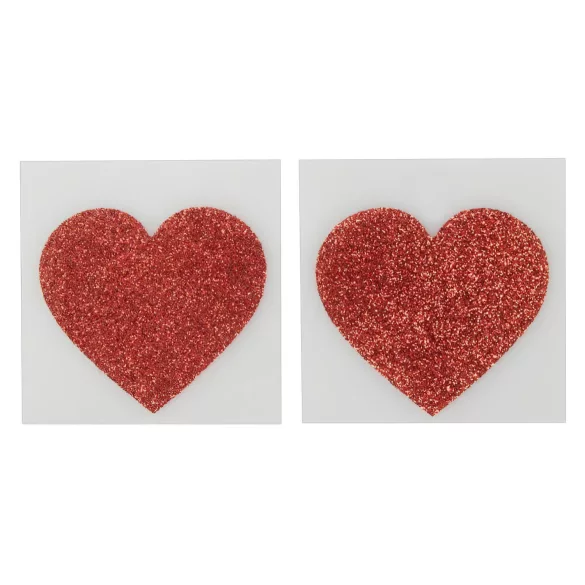 Adesivi brillanti per capezzoli - cuore