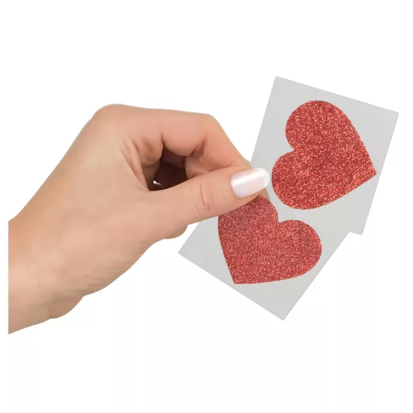Adesivi brillanti per capezzoli - cuore