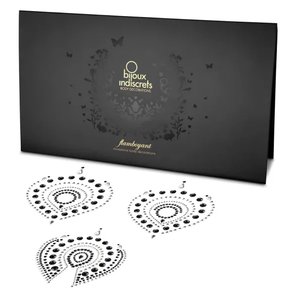 Set gioielli intimi con brillanti scintillanti - 3 pezzi (nero)