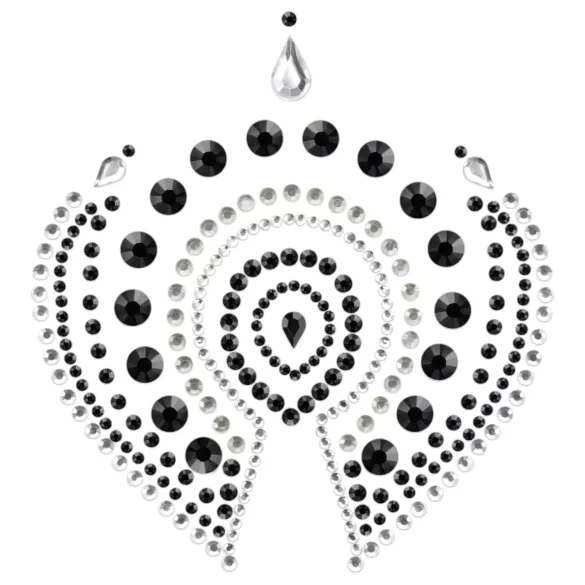 Set gioielli intimi con brillanti scintillanti - 3 pezzi (nero)