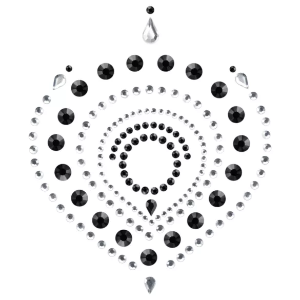 Set gioielli intimi con brillanti scintillanti - 3 pezzi (nero)