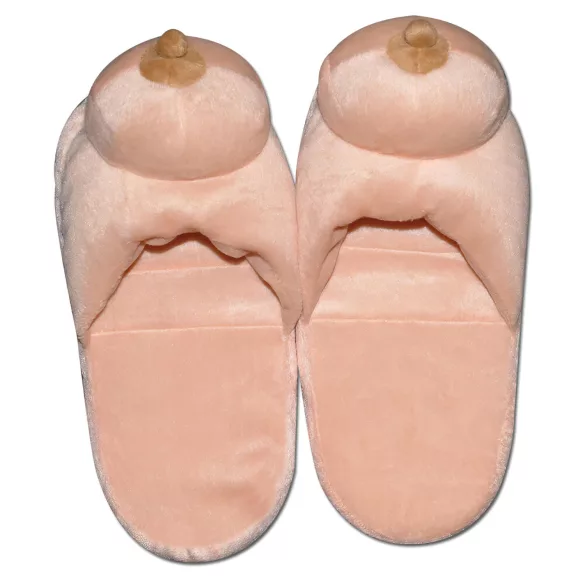 Pantofole in peluche naturali a forma di seno