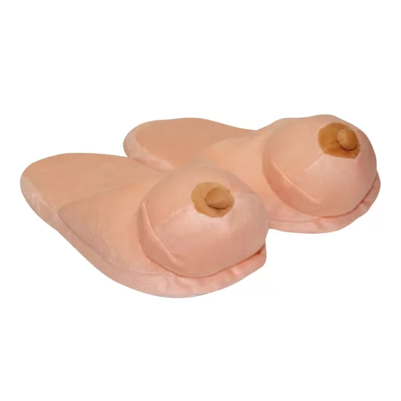 Pantofole in peluche naturali a forma di seno