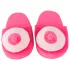 Pantofole di peluche rosa a forma di seno