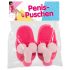 Pantofole peluche rosa a forma di pene