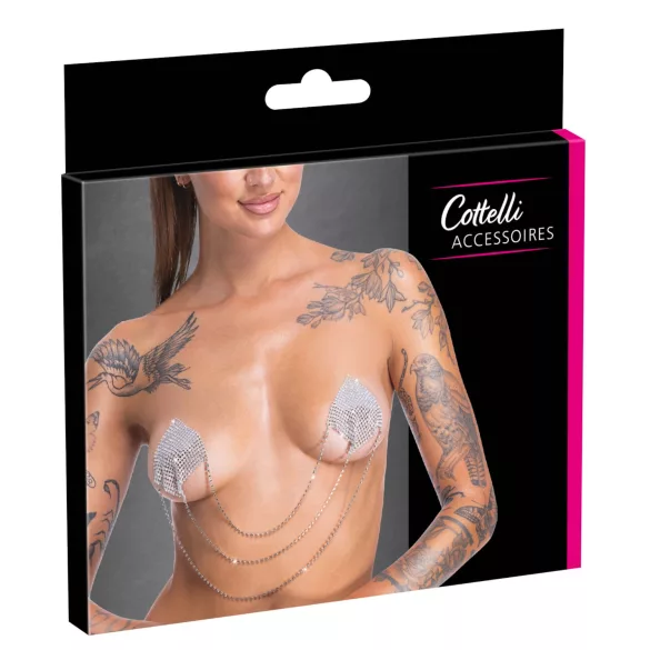 Cottelli - copricapezzoli con catena - argento