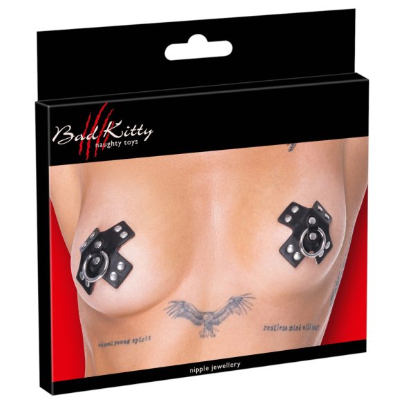 Cottelli - adesivi per capezzoli con piercing (nero)