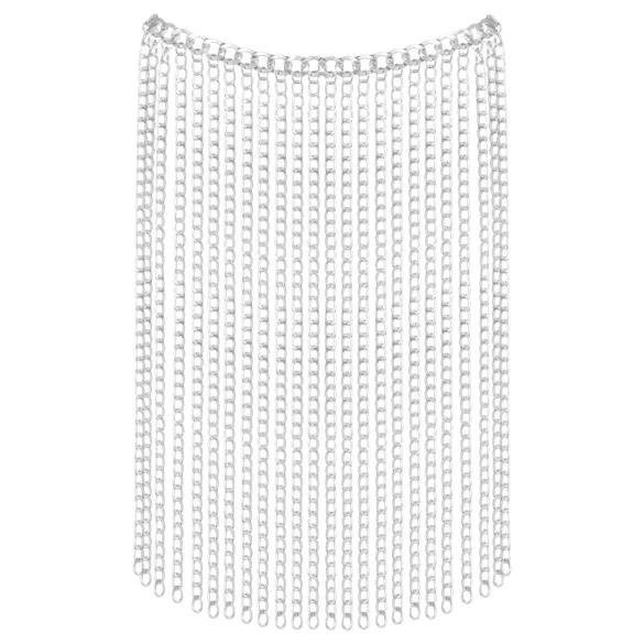 Bad Kitty - collare e cintura a maglie (argento)