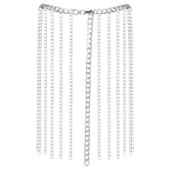 Bad Kitty - collare e cintura a maglie (argento)
