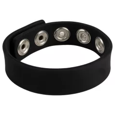   Pulselock Forge - anello fallico regolabile in silicone con bottoni a pressione (nero) - 228 mm