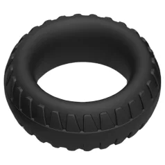   Pulselock Forge - anello per pene in silicone con motivo battistrada (nero) - 30 mm