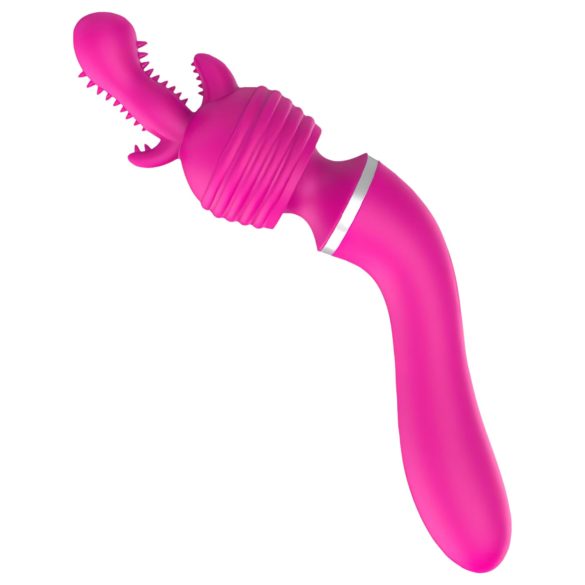 Lonely 2in1 - vibratore punto G e massaggiatore - 3 testine - silicone rosa