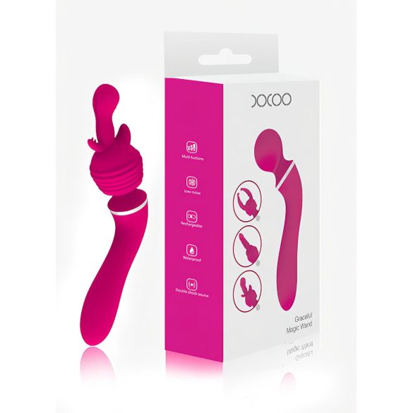 Lonely 2in1 - vibratore punto G e massaggiatore - 3 testine - silicone rosa