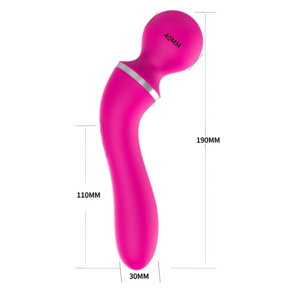 Lonely 2in1 - vibratore punto G e massaggiatore - 3 testine - silicone rosa