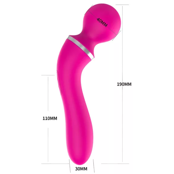 Lonely 2in1 - vibratore punto G e massaggiatore - 3 testine - silicone rosa