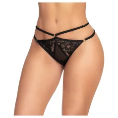Mapalé - slip aperto con cinturini - fantasia nera