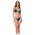 Mapalé - Set verde floreale: reggiseno e slip con cinturini