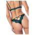 Mapalé - Set verde floreale: reggiseno e slip con cinturini