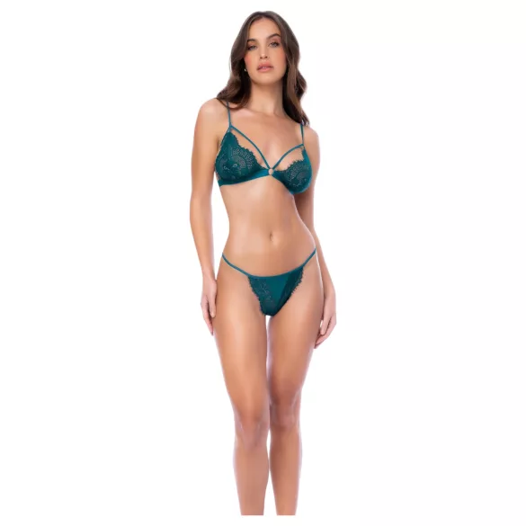 Mapalé - completo intimo donna - reggiseno e slip floreale - verde - L/XL