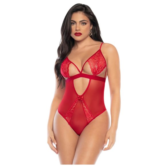 Mapalé - body in pizzo rosso con reggicalze - L/XL