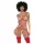 Mapalé - Set reggiseno a 3 pezzi con ritagli (rosso-naturale) - (S/M)