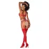 Mapalé - Set reggiseno a 3 pezzi con ritagli (rosso-naturale) - (S/M)
