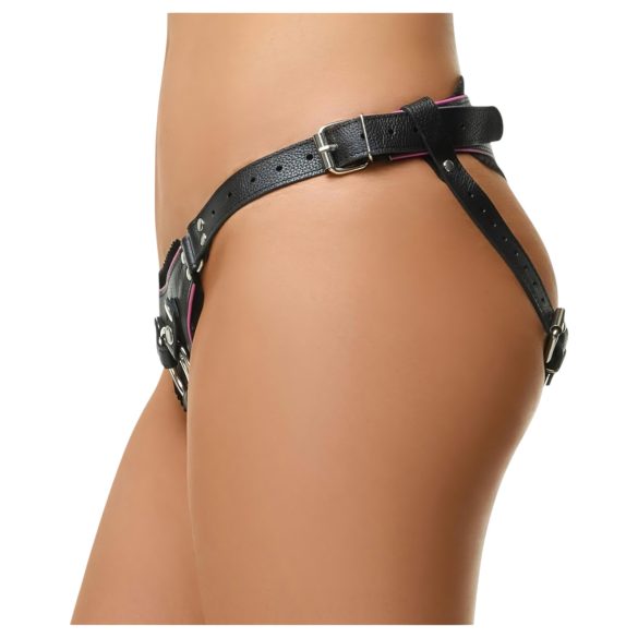 ZADO - slip in pelle per strap-on - nero - taglia S-L