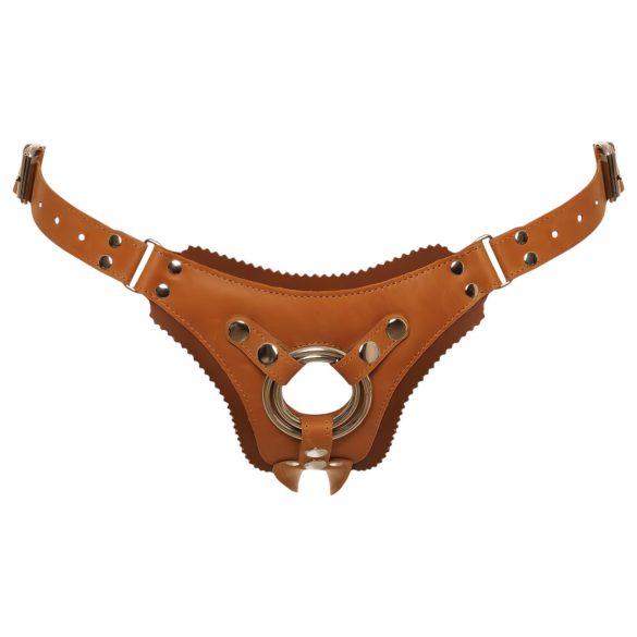 ZADO - slip in pelle per strap-on - marrone