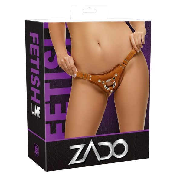 ZADO - slip in pelle per strap-on - marrone