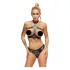 ZADO - set in pelle con slip strap-on (nero) - L/XL