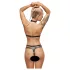 ZADO - set in pelle con slip strap-on (nero) - L/XL