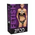 ZADO - set in pelle con slip strap-on (nero) - L/XL