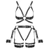 ZADO - set di imbracatura in pelle a più pezzi con polsini - nero - L/XL