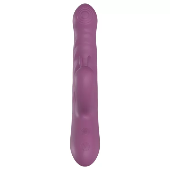 Funny Me Rabbit Bunny - vibratore ricaricabile con braccio fallico spingente e stimolatore clitorideo (viola)