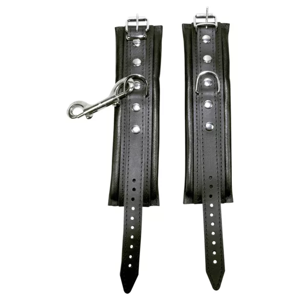 ZADO - manette polso in pelle con moschettone - nero