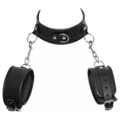 ZADO - collare in pelle con manette - nero