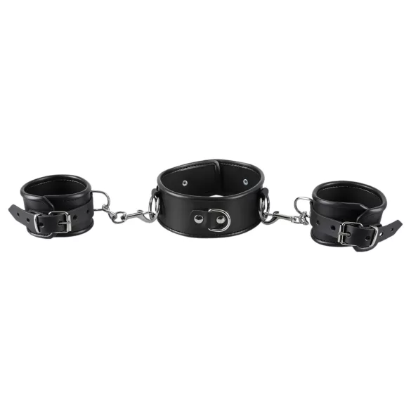 ZADO - collare in pelle con manette - nero