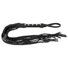 ZADO - Frusta intrecciata in pelle a 9 fili (nero)
