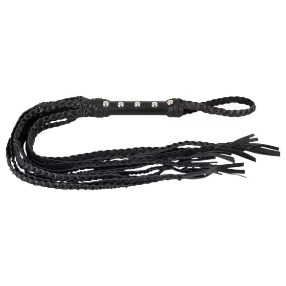 ZADO - Frusta intrecciata in pelle a 9 fili (nero)